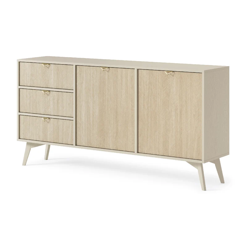 Madia 2 ante e 3 cassetti in legno laminato Vanity 158x80 cm