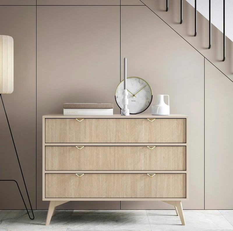 Cassettiera 3 cassettoni in legno laminato Vanity 106x80 cm