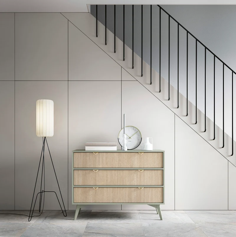 Cassettiera 3 cassettoni in legno laminato Vanity 106x80 cm