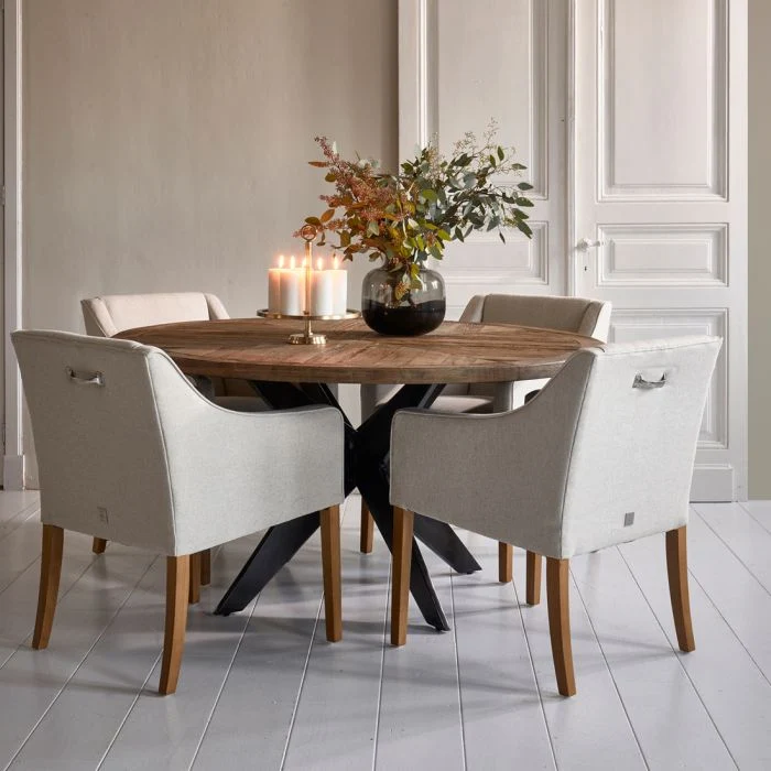 Riviera Maison Esszimmerstuhl Savile Row, Flanders Flax, Oxford Weave