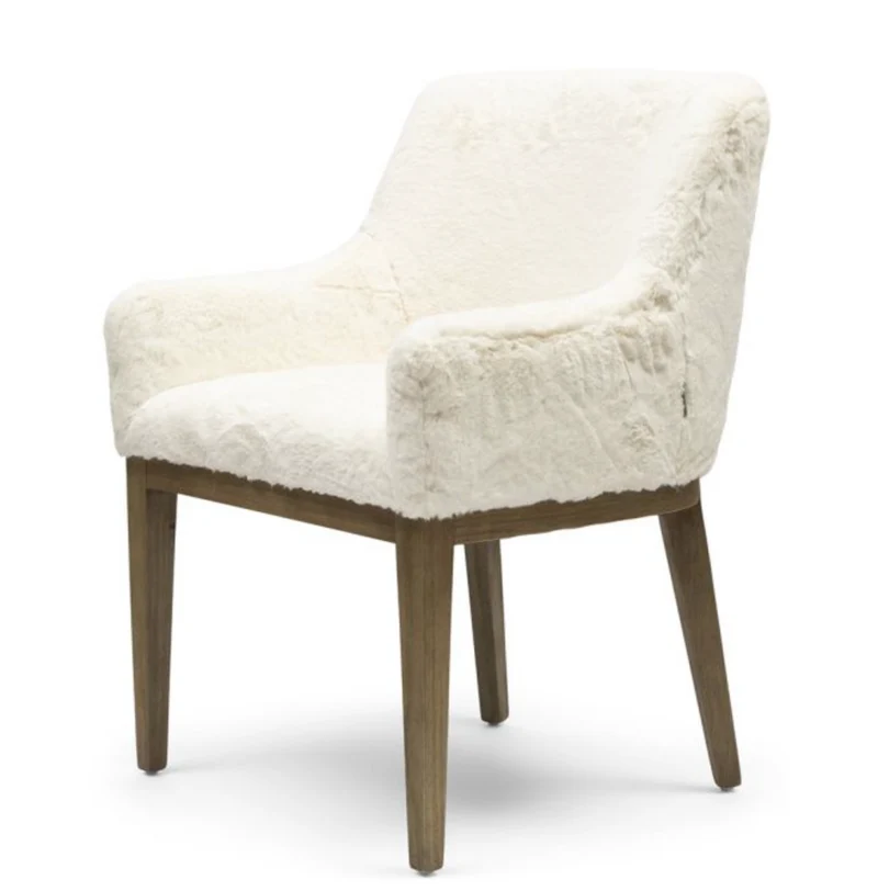 Riviera Maison Esstischstuhl Whistler, Snow, Faux Fur