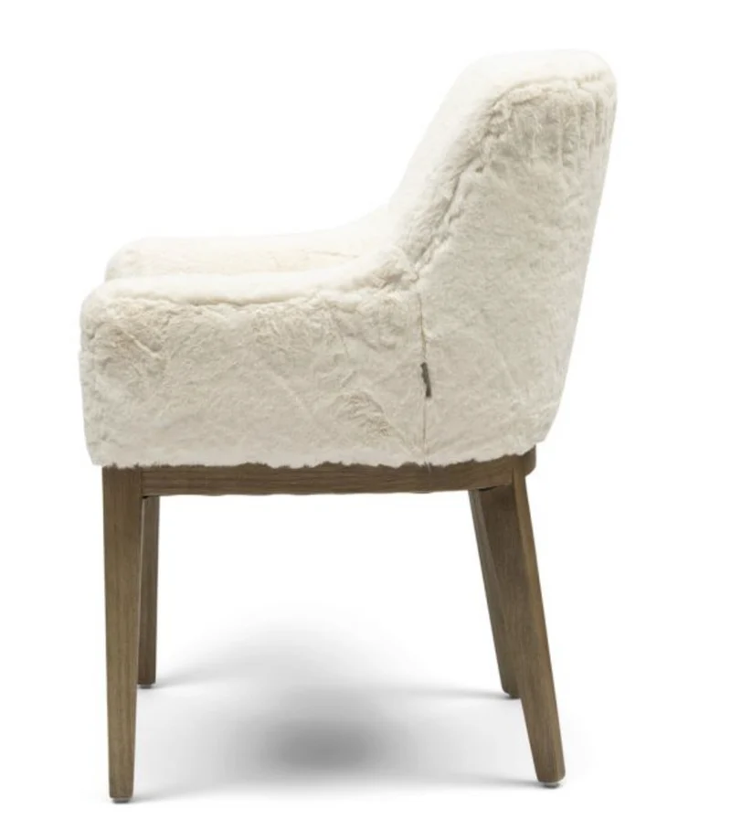 Riviera Maison Esstischstuhl Whistler, Snow, Faux Fur