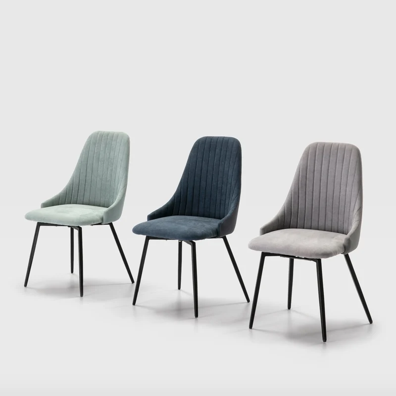 Set di 2 sedie in tessuto con gambe in metallo Elisa 43x44 h90 cm