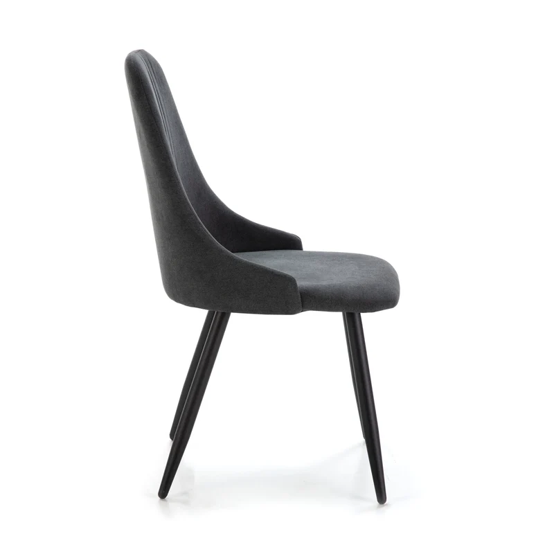 Set di 4 sedie in tessuto e gambe in metallo nero Gabri 44x44 h91 cm