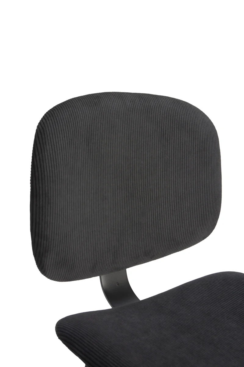 Set di 2 sgabelli in stile retrò in velluto a coste e metallo nero Anna 44x51 h98 cm