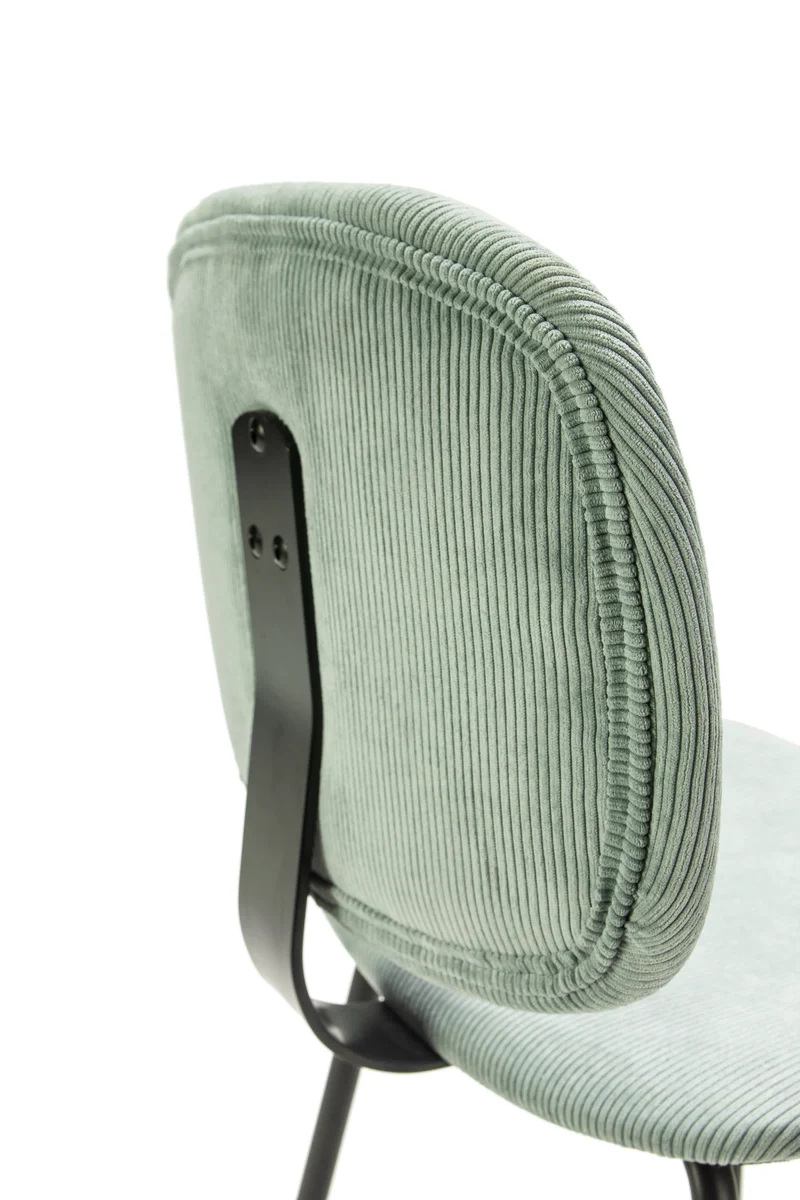 Set di 2 sedie in velluto a coste stile retrò e metallo nero Anna 45x53 h79 cm
