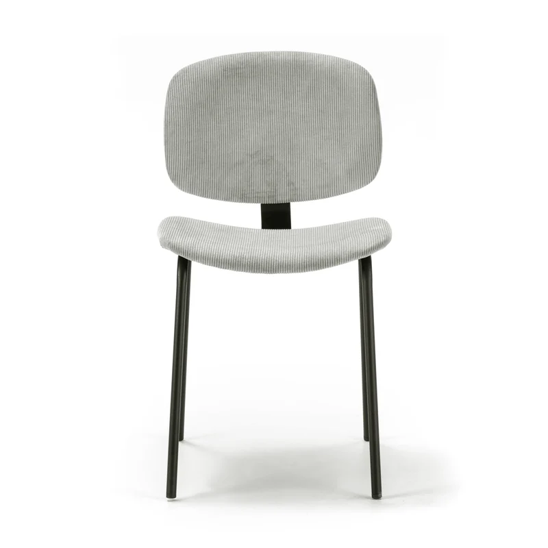 Set di 2 sedie in velluto a coste stile retrò e metallo nero Anna 45x53 h79 cm