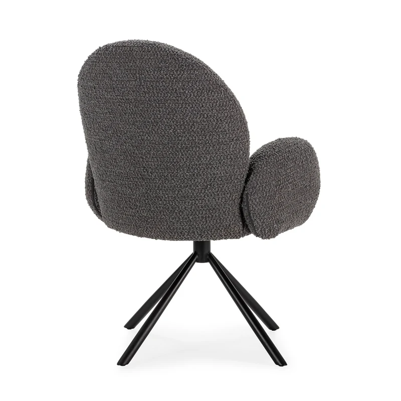 Poltrona girevole in tessuto e gambe in metallo nero Dario 49x46 h91 cm