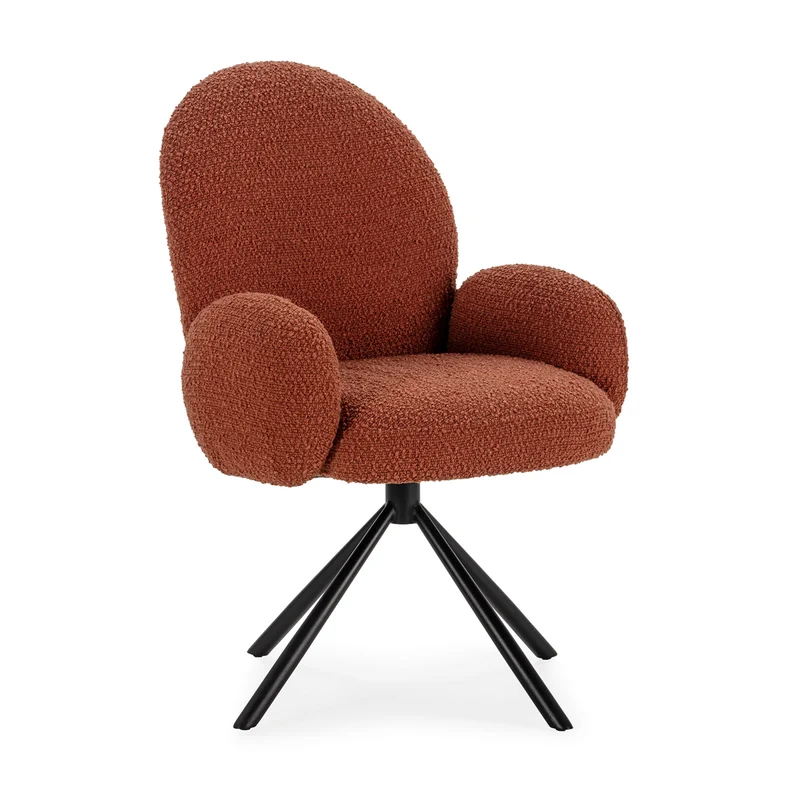 Poltrona girevole in tessuto e gambe in metallo nero Dario 49x46 h91 cm