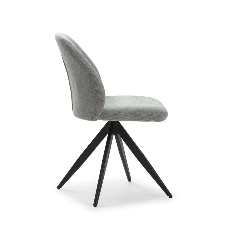 Set di 2 sedie girevoli in tessuto e metallo nero Tara 47x47 h85 cm