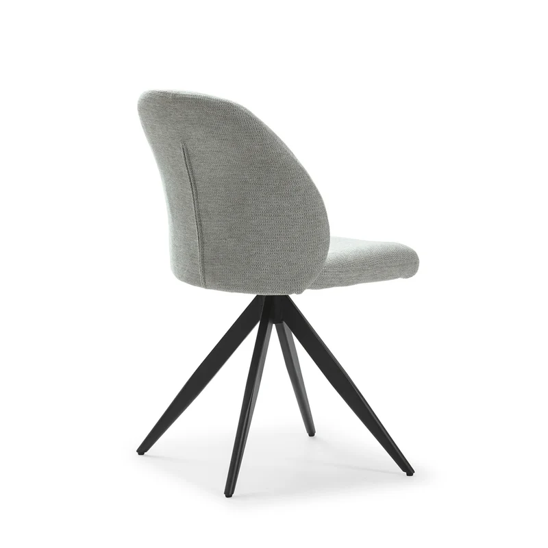 Set di 2 sedie girevoli in tessuto e metallo nero Tara 47x47 h85 cm