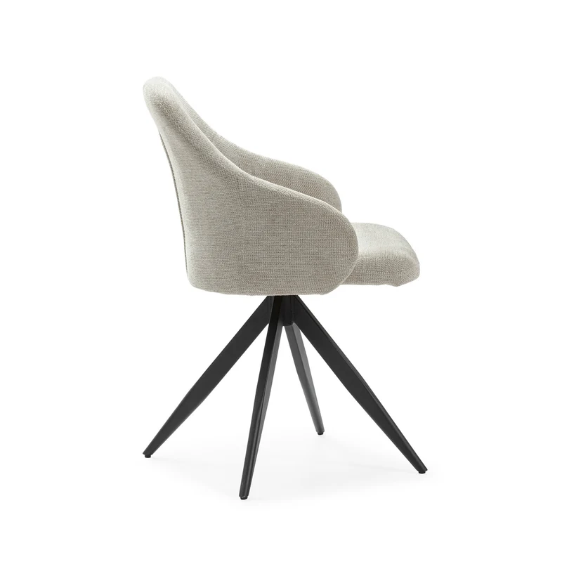 Set di 2 sedie girevoli con braccioli e struttura in metallo Tara 46x47 h84 cm