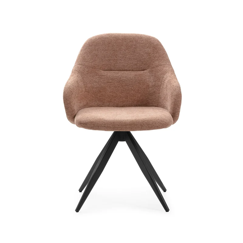 Set di 2 sedie girevoli con braccioli e struttura in metallo Tara 46x47 h84 cm