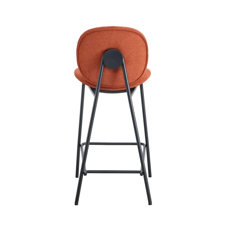 Set di 2 sgabelli in tessuto e struttura in metallo Corinna 46x48 h93 cm