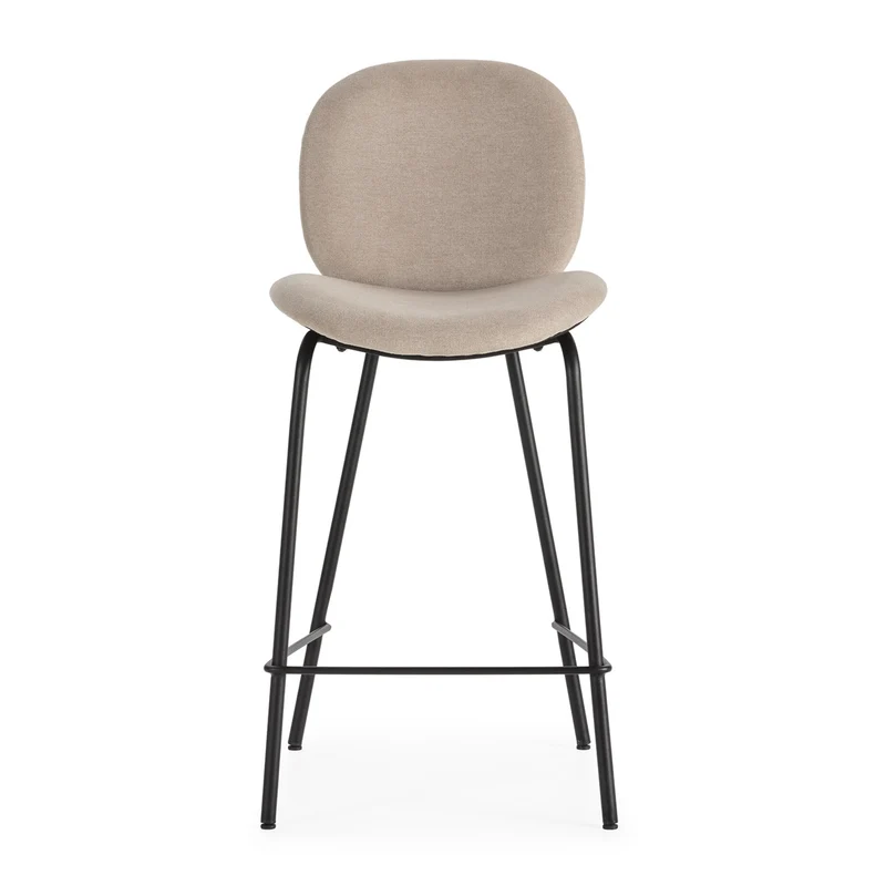 Set di 2 sgabelli in tessuto e struttura in metallo Corinna 46x48 h93 cm
