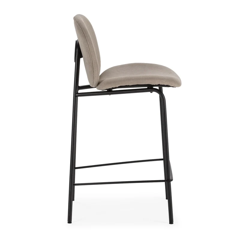 Set di 2 sgabelli in tessuto e struttura in metallo Corinna 46x48 h93 cm