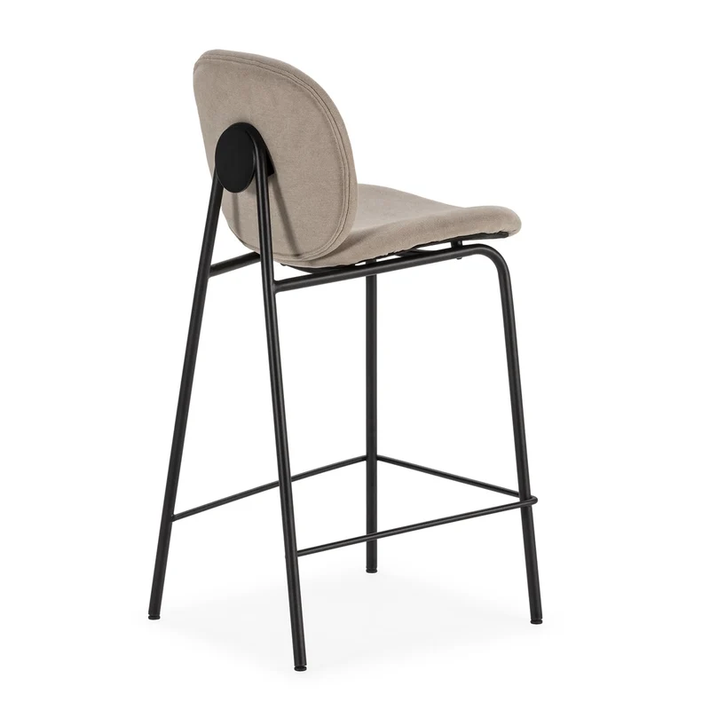 Set di 2 sgabelli in tessuto e struttura in metallo Corinna 46x48 h93 cm