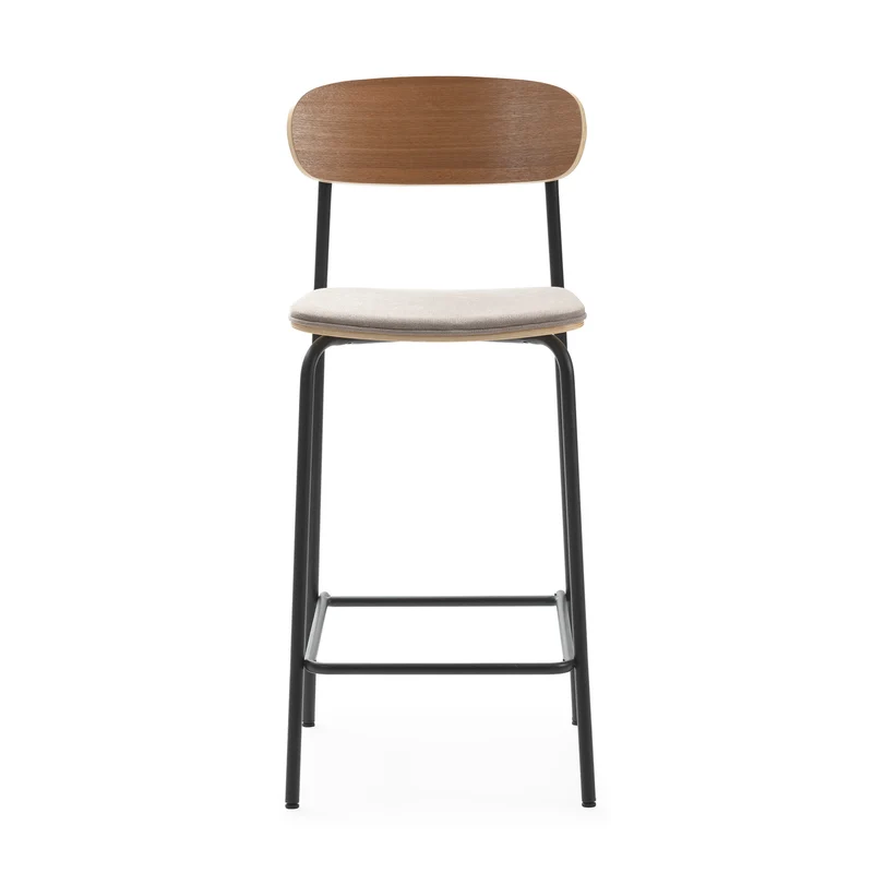 Set di 2 sgabelli in legno con seduta imbottita Adriana 41x48 h94 cm