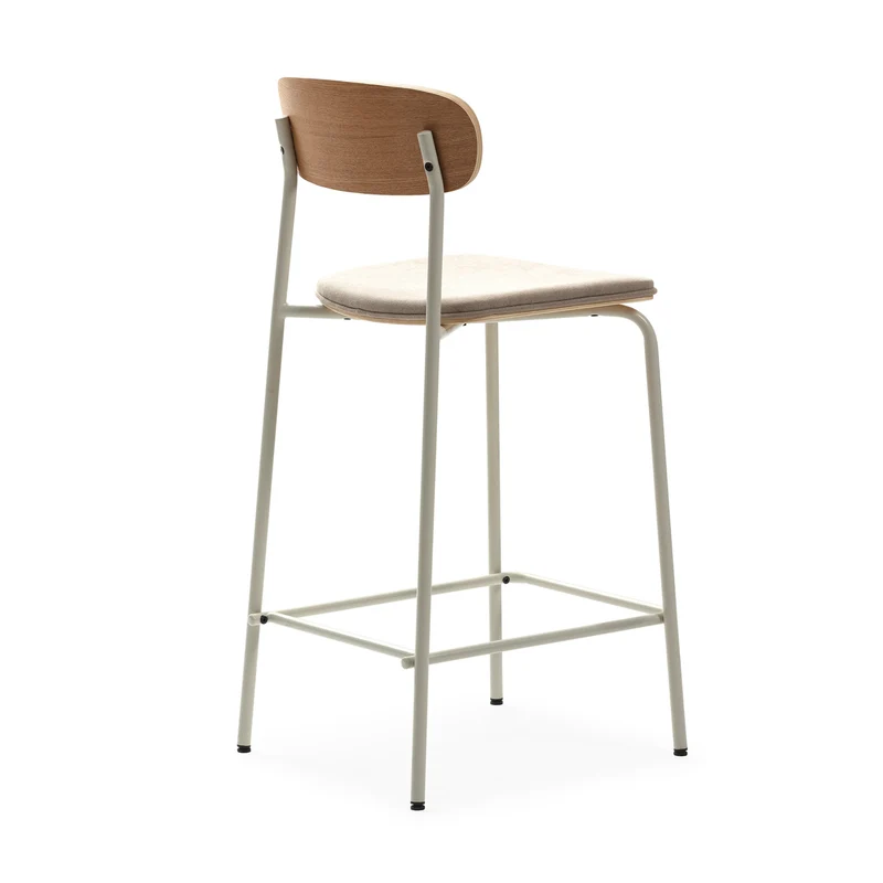 Set di 2 sgabelli in legno con seduta imbottita Adriana 41x48 h94 cm