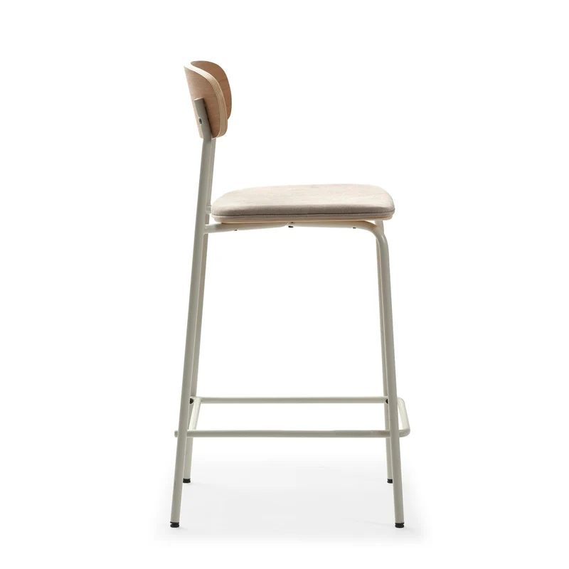 Set di 2 sgabelli in legno con seduta imbottita Adriana 41x48 h94 cm