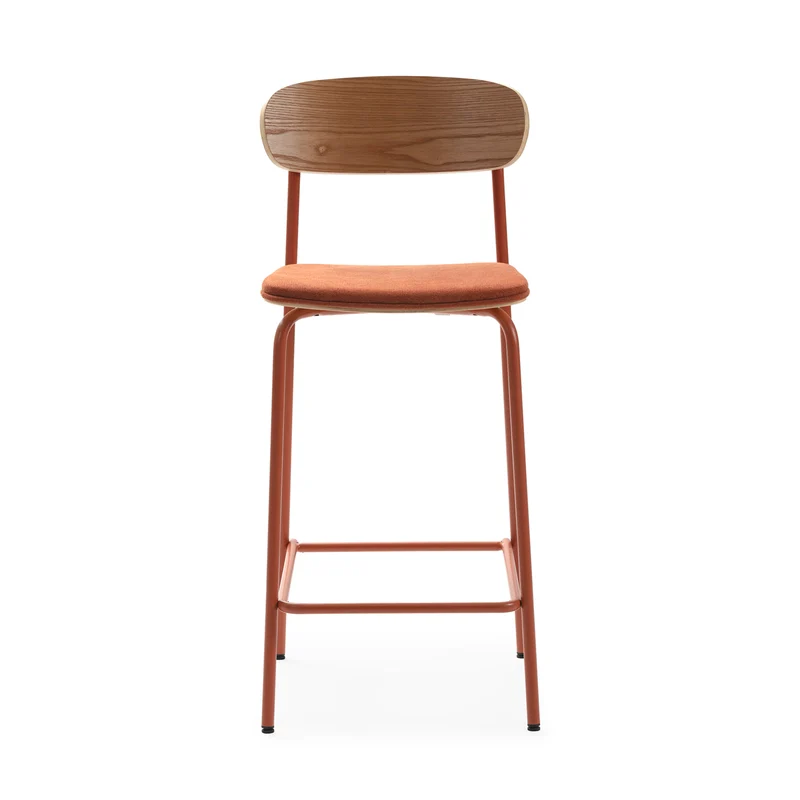 Set di 2 sgabelli in legno con seduta imbottita Adriana 41x48 h94 cm