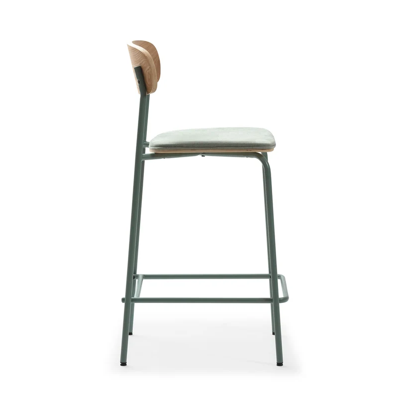 Set di 2 sgabelli in legno con seduta imbottita Adriana 41x48 h94 cm