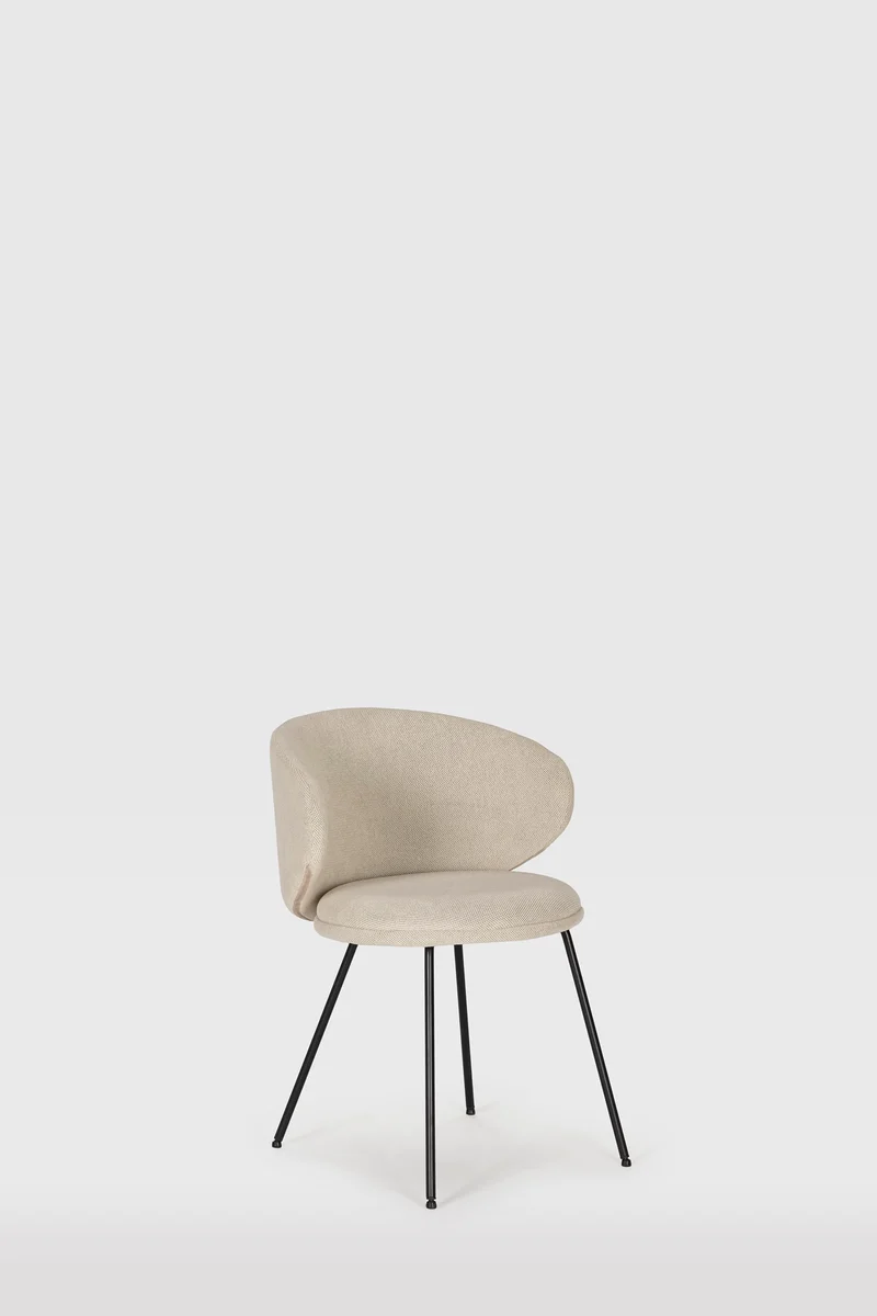 Set di 2 sedie in tessuto con gambe in metallo nero Lea 59x56 h77 cm