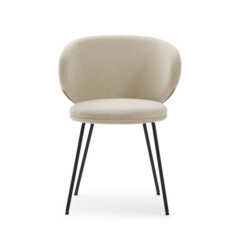 Set di 2 sedie in tessuto con gambe in metallo nero Lea 59x56 h77 cm