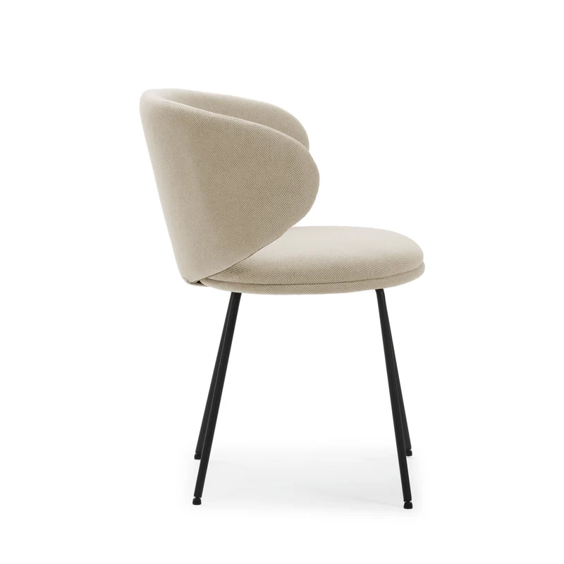 Set di 2 sedie in tessuto con gambe in metallo nero Lea 59x56 h77 cm