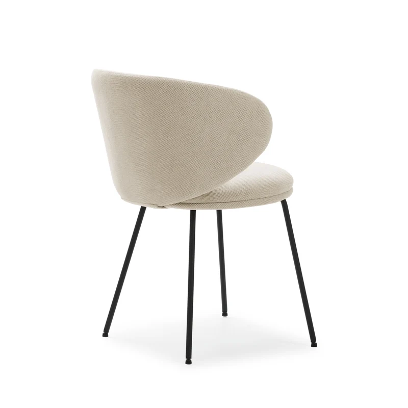 Set di 2 sedie in tessuto con gambe in metallo nero Lea 59x56 h77 cm