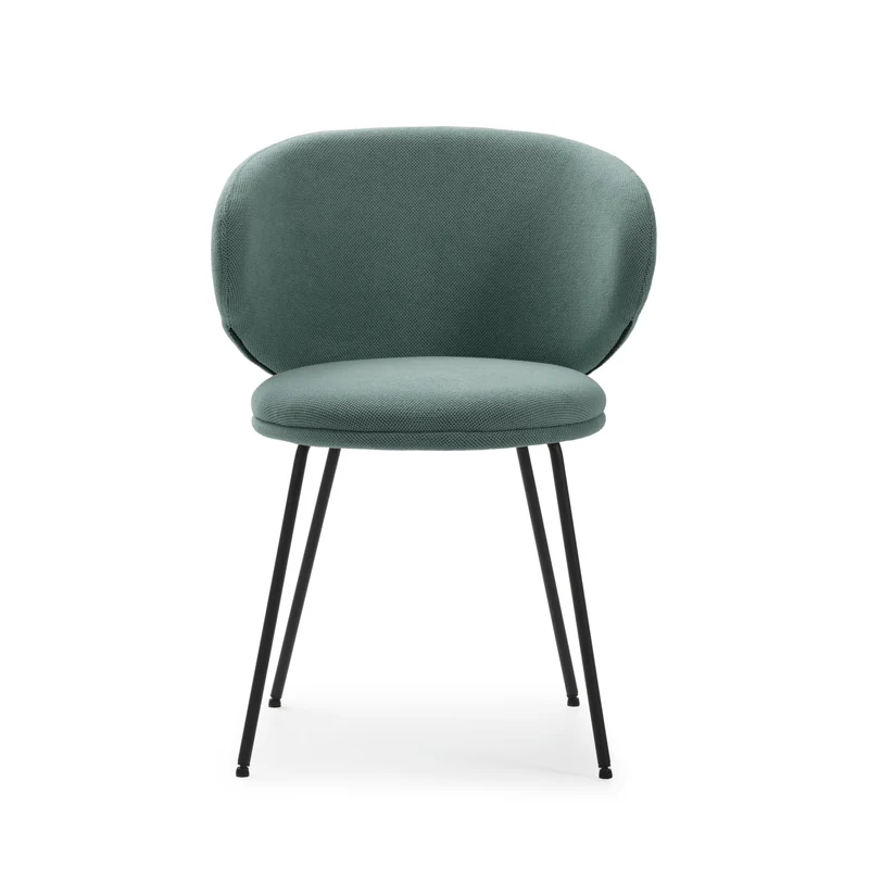 Set di 2 sedie in tessuto con gambe in metallo nero Lea 59x56 h77 cm