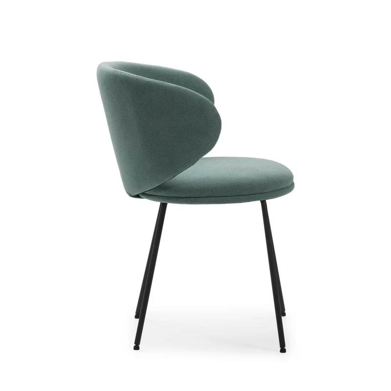 Set di 2 sedie in tessuto con gambe in metallo nero Lea 59x56 h77 cm