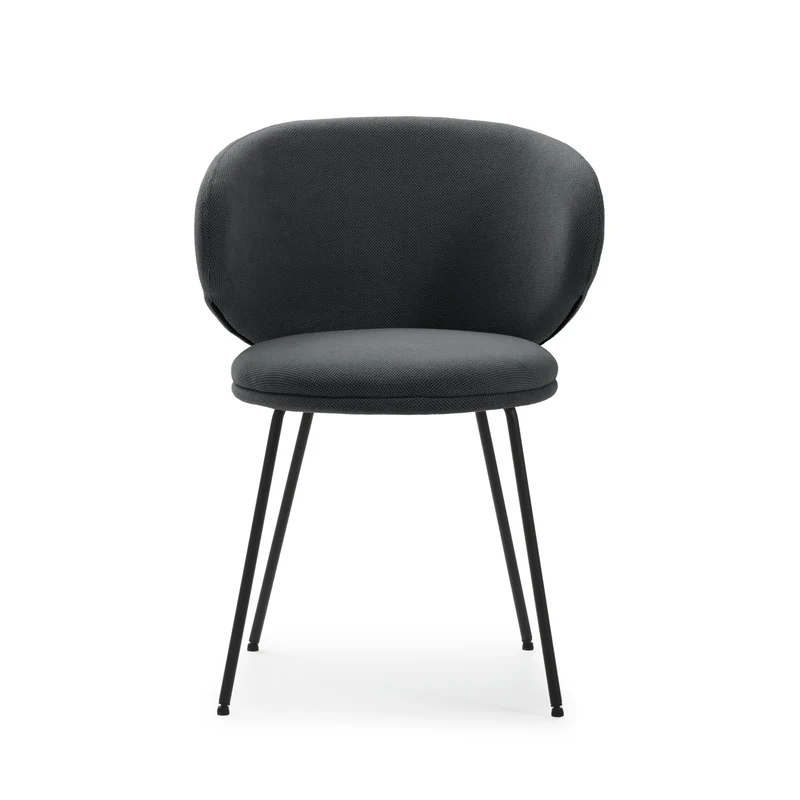 Set di 2 sedie in tessuto con gambe in metallo nero Lea 59x56 h77 cm