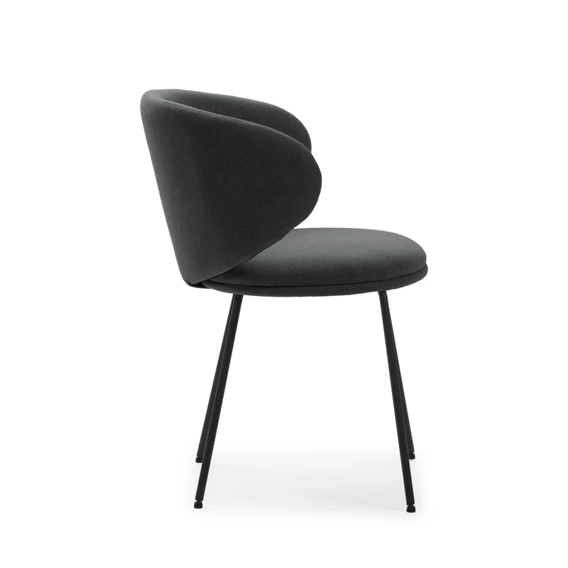Set di 2 sedie in tessuto con gambe in metallo nero Lea 59x56 h77 cm