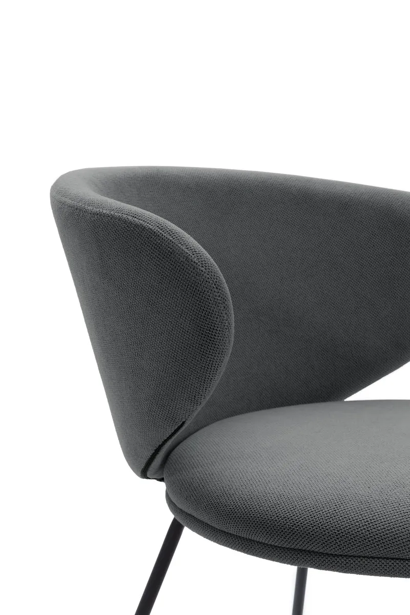Set di 2 sedie in tessuto con gambe in metallo nero Lea 59x56 h77 cm