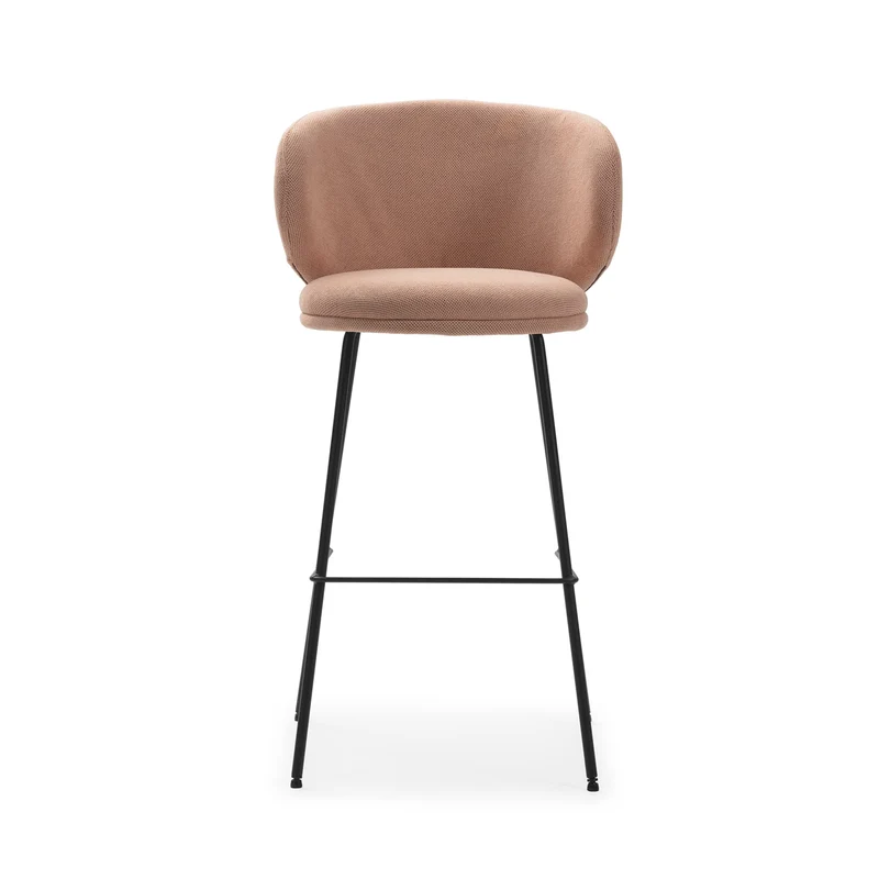 Set di 2 sgabelli in tessuto con gambe lunghe in metallo Raisa 54x51 h88 cm