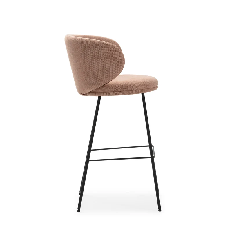 Set di 2 sgabelli in tessuto con gambe lunghe in metallo Raisa 54x51 h88 cm