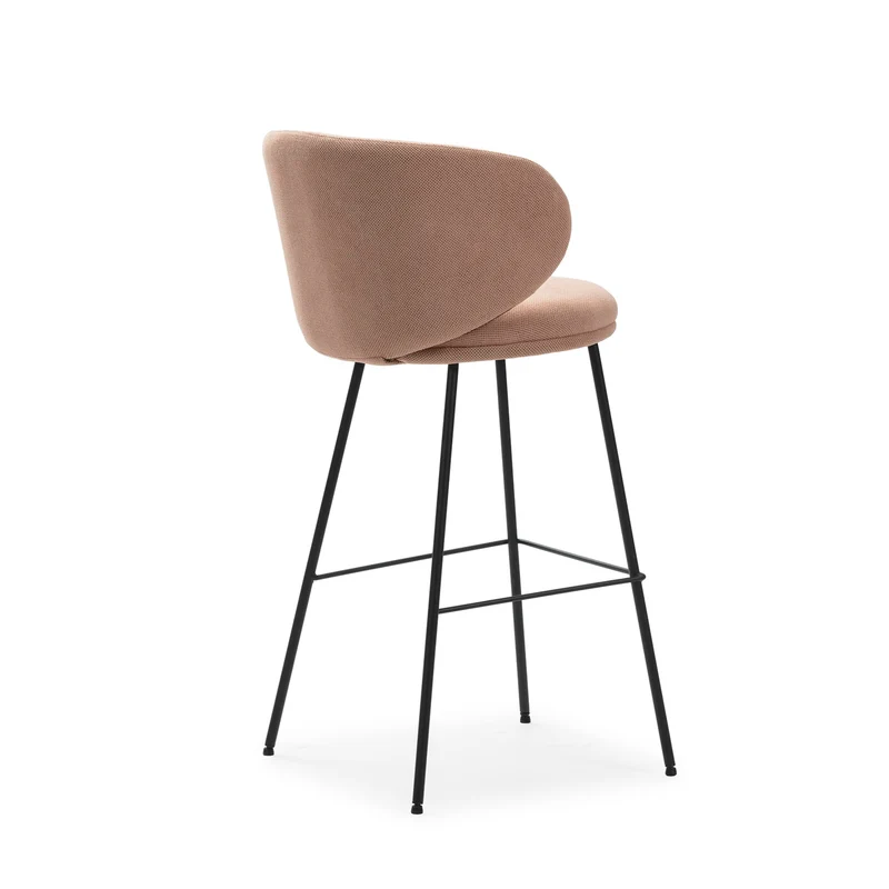 Set di 2 sgabelli in tessuto con gambe lunghe in metallo Raisa 54x51 h88 cm