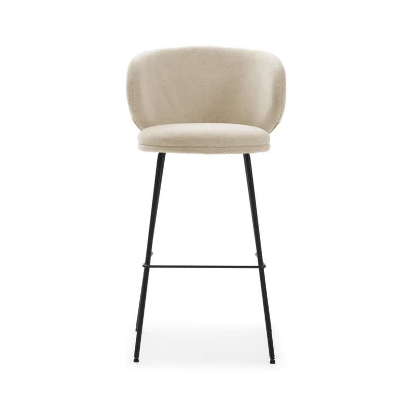 Set di 2 sgabelli in tessuto con gambe lunghe in metallo Raisa 54x51 h88 cm