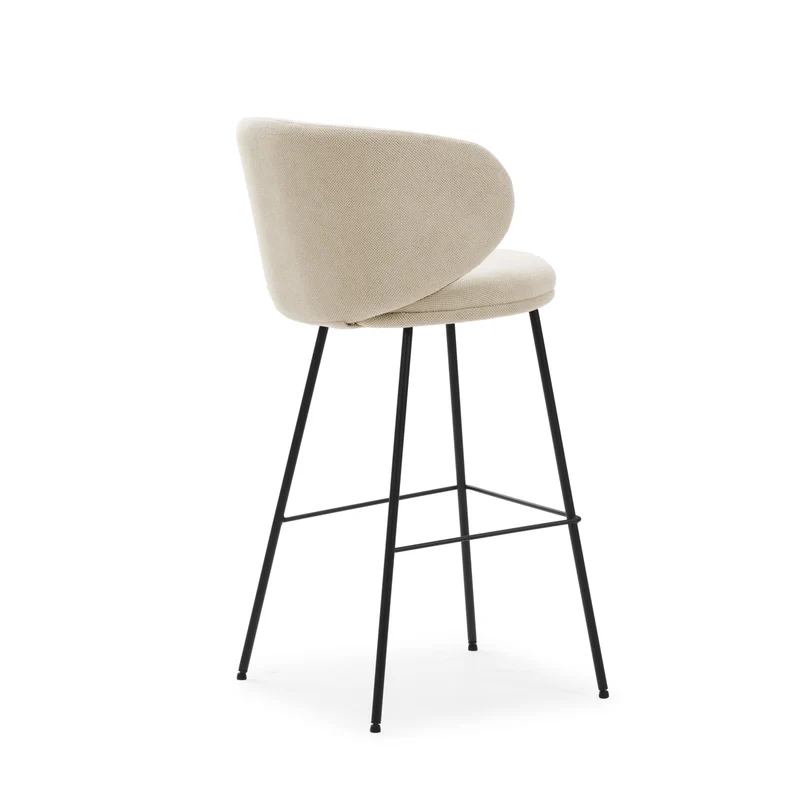 Set di 2 sgabelli in tessuto con gambe lunghe in metallo Raisa 54x51 h88 cm