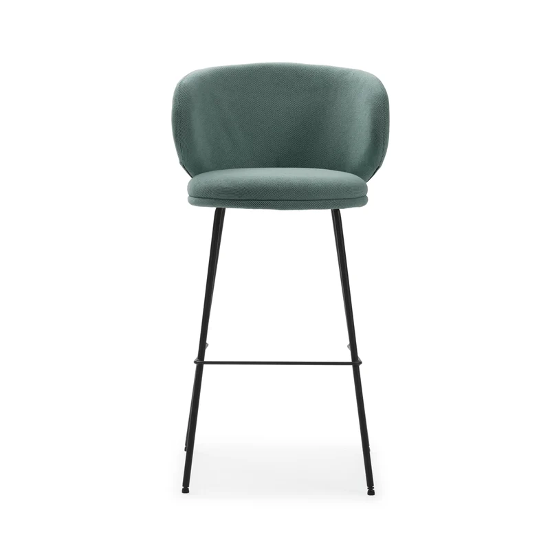 Set di 2 sgabelli in tessuto con gambe lunghe in metallo Raisa 54x51 h88 cm