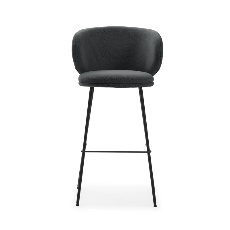 Set di 2 sgabelli in tessuto con gambe lunghe in metallo Raisa 54x51 h88 cm