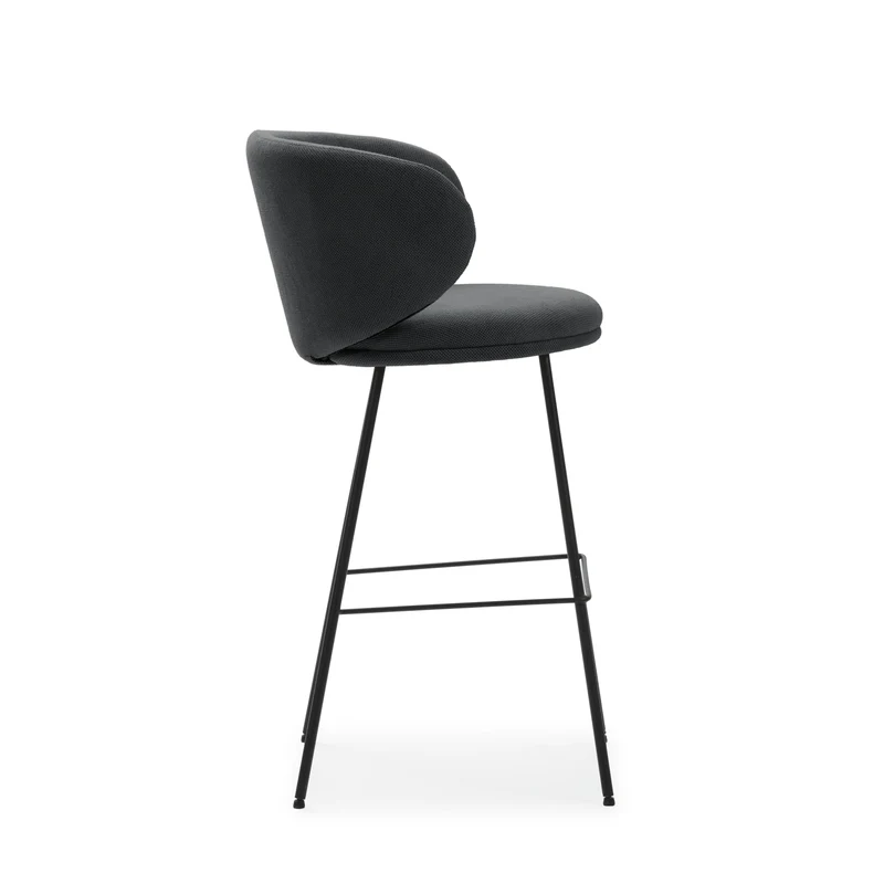 Set di 2 sgabelli in tessuto con gambe lunghe in metallo Raisa 54x51 h88 cm
