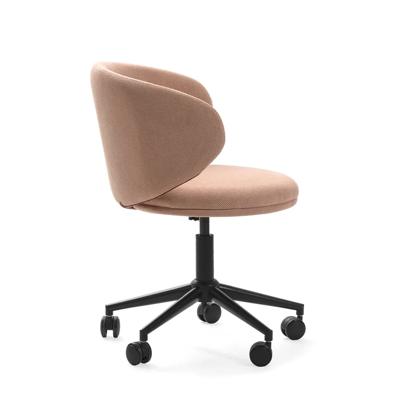 Sedia con base girevole e gambe in metallo rivestite nere Sofia 60x60 h73/83 cm