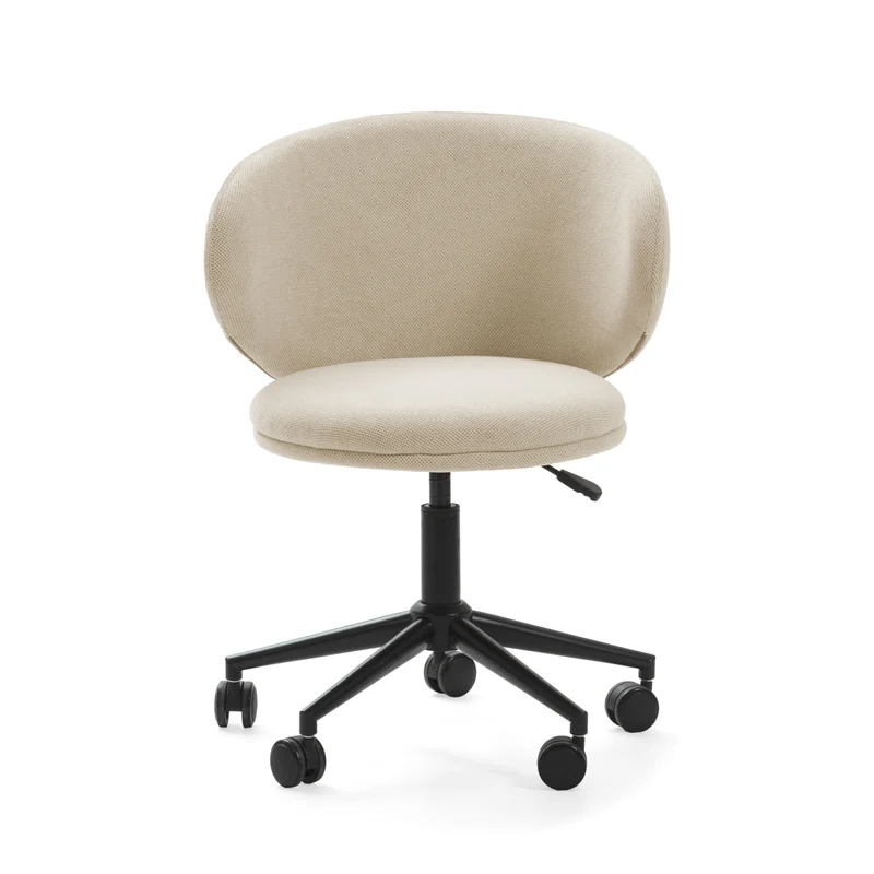 Sedia con base girevole e gambe in metallo rivestite nere Sofia 60x60 h73/83 cm