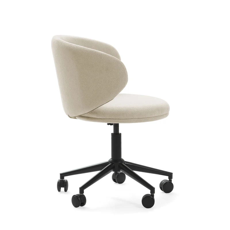 Sedia con base girevole e gambe in metallo rivestite nere Sofia 60x60 h73/83 cm