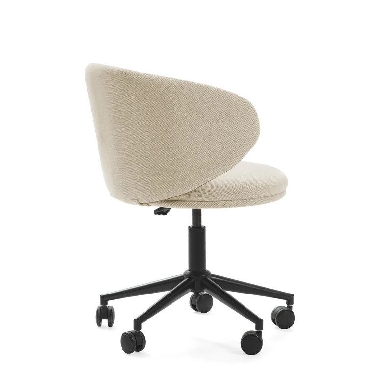 Sedia con base girevole e gambe in metallo rivestite nere Sofia 60x60 h73/83 cm