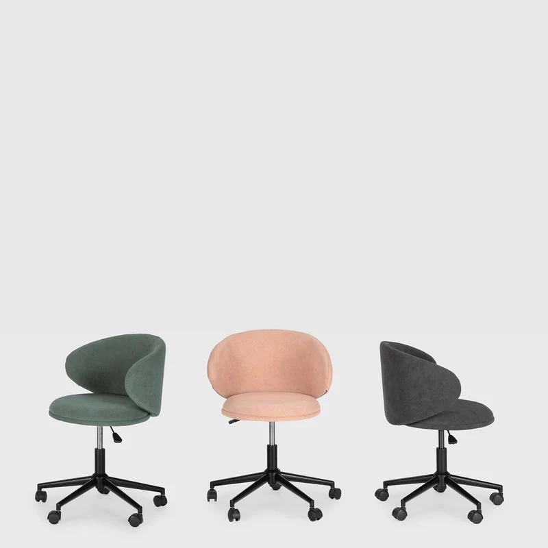 Sedia con base girevole e gambe in metallo rivestite nere Sofia 60x60 h73/83 cm