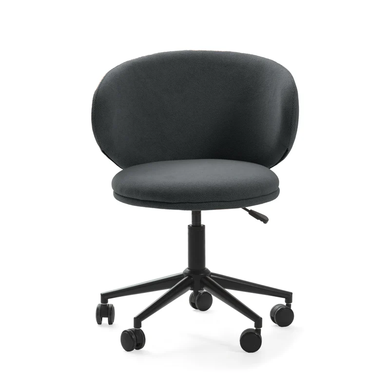 Sedia con base girevole e gambe in metallo rivestite nere Sofia 60x60 h73/83 cm