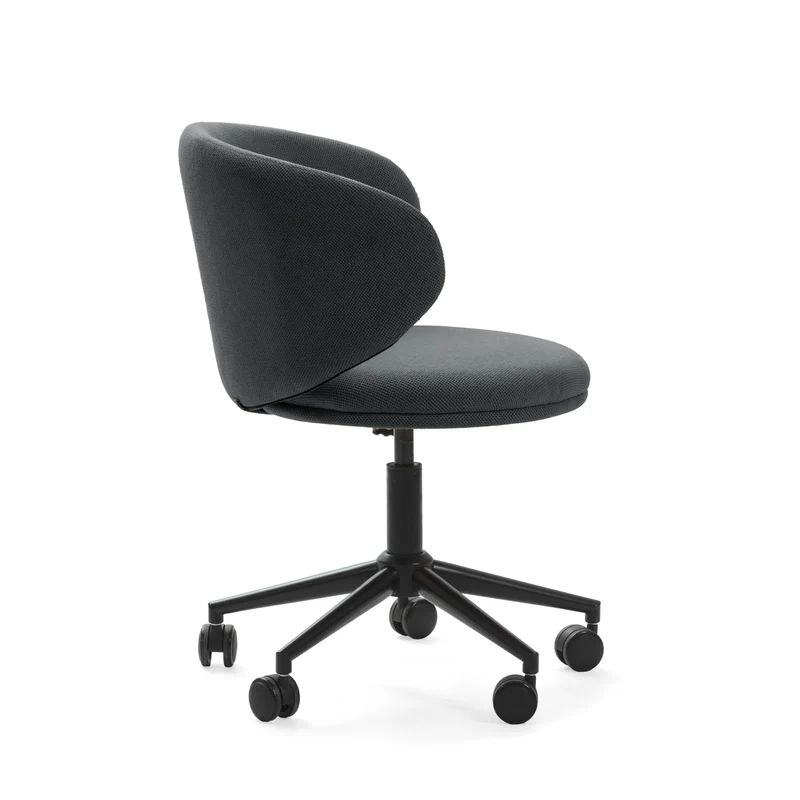 Sedia con base girevole e gambe in metallo rivestite nere Sofia 60x60 h73/83 cm